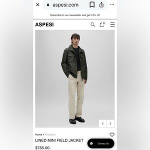 Aspesi Green Detachable Thermore Wool Lined Field Jacket XXL